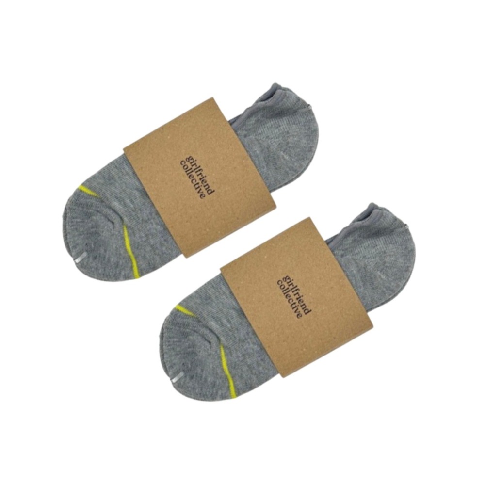 TWO PAIR Girlfriend Collective Light Grey No‎ Show Recyclable Athletic Socks 2